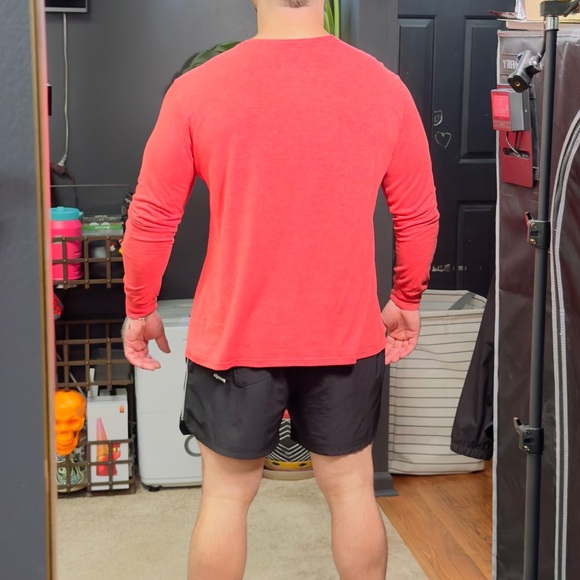 Nike Red Long Sleeve Tee with Athletic Fit - Picture 5 of 5